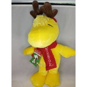 Woodstock Peanuts Gang Plush Stuffed Anima 20" Tall Christmas W‎ Reindeer Antler